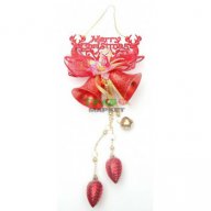 Тематична коледна украса за окачване - камбанки, шишарки, декоративно цвете с панделка, еленчета, снимка 2 - Коледни подаръци - 16203138