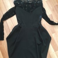 Стилна дамска черна рокля с дантелен гръб и дантелени ръкави, снимка 4 - Рокли - 23186607