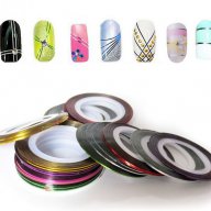 Цветно тиксо диск фолио 10 бр ленти за маникюр нокти декорация , снимка 1 - Продукти за маникюр - 13185896