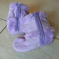 Детски лилави пантофи, тип ботуш, размер 23, стелка 14см , снимка 5 - Бебешки обувки - 13331451