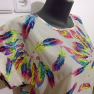 Лятна нова блуза с красиви цветни пера за 15 лева, снимка 1 - Туники - 15187936