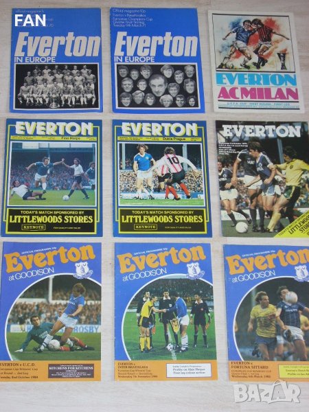 Евертън оригинални футболни програми Фейенорд 1979, Дукла Прага 1978, Интер 1984, Фортуна Ситард '85, снимка 1