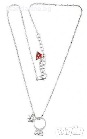 ПРОМО 🍊 GUESS 🍊 Дамско сребристо колие с кристали Swarovski WILL YOU MARRY ME? нов, снимка 7 - Колиета, медальони, синджири - 25866764