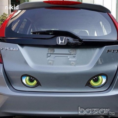 Зелени очи  3D стикер лепенка за автомобил кола автостикер, снимка 3 - Аксесоари и консумативи - 20253122