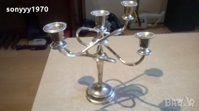 красив свещник за 5 свещи-25х25х20см-внос швеицария, снимка 4 - Колекции - 23991791