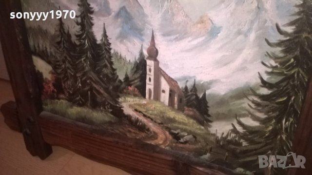 картина-57х47см-гора/планини-с дървена рамка-внос германия, снимка 12 - Антикварни и старинни предмети - 25978031