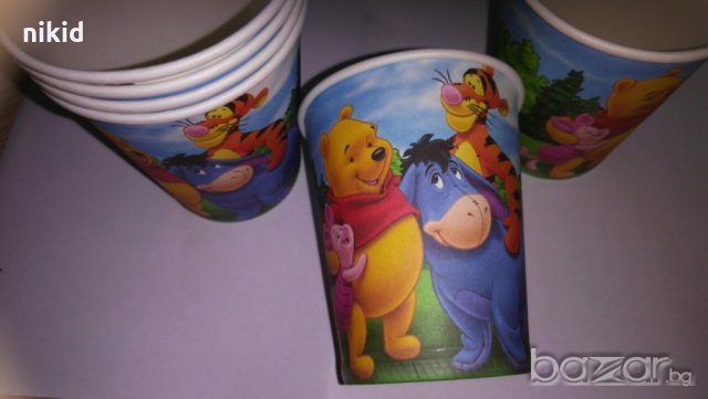 Мечо Пух тигър и приятели 10 бр картонени чаши парти рожден ден