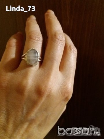 Среб.пръстен-с розов ахат-проба-925. Закупен от Италия., снимка 8 - Пръстени - 21735973