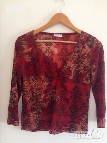 Червена блуза, снимка 3 - Блузи с дълъг ръкав и пуловери - 24452748
