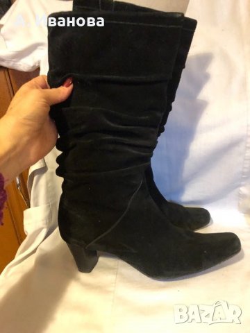Дамски ботуши естествен велур, снимка 5 - Дамски ботуши - 24237846