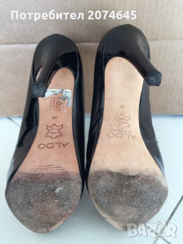 Aldo обувки на ток от черен лак с платформа N38, снимка 5 - Дамски обувки на ток - 22787663