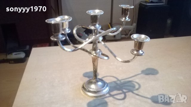 красив свещник за 5 свещи-25х25х20см-внос швеицария, снимка 3 - Колекции - 23991791