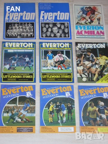 Евертън оригинални футболни програми Фейенорд 1979, Дукла Прага 1978, Интер 1984, Фортуна Ситард '85