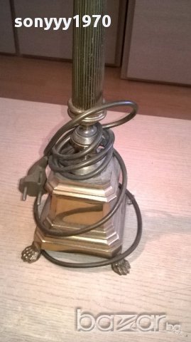 Масивна ретро лампа за две крушки-месинг 80х35см-внос швеицария, снимка 12 - Антикварни и старинни предмети - 17796479
