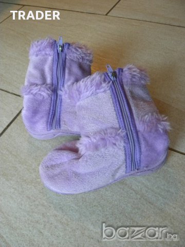 Детски лилави пантофи, тип ботуш, размер 23, стелка 14см , снимка 5 - Бебешки обувки - 13331451