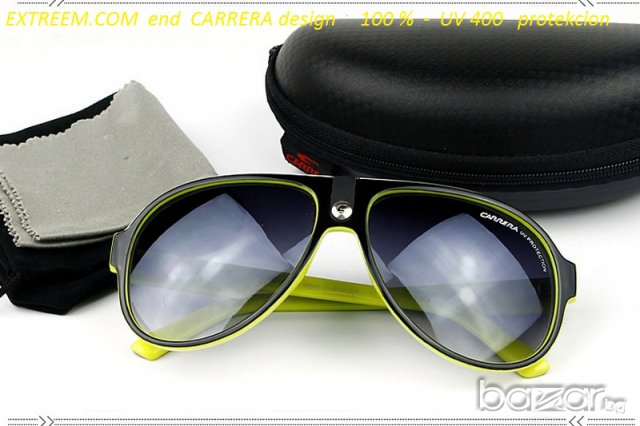 C A R R E R A - АВИАТОР-ЧЕРНА отпред / ЖЪЛТА  вътре РАМКА -ТЪМНО СТЪКЛО-Слънчеви Очила UV 400, снимка 3 - Слънчеви и диоптрични очила - 7529463