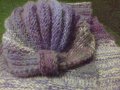 Ръчно плетена шапка тюрбан и шал, снимка 7