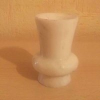 № 16  стара малка мраморна ваза  - диаметър 6 см , височина 10 см., снимка 2 - Други ценни предмети - 20079976