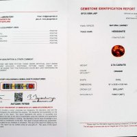 Хесонит Гранат2.74карата със сертификат , снимка 5 - Други - 22849345