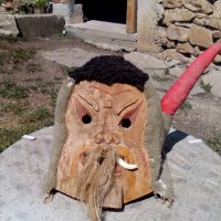 Стара кукерска маска,лик, снимка 1 - Антикварни и старинни предмети - 22746989