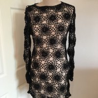 ASOS-нова черна рокля-crochet dress-S и M размер, снимка 3 - Рокли - 18706140