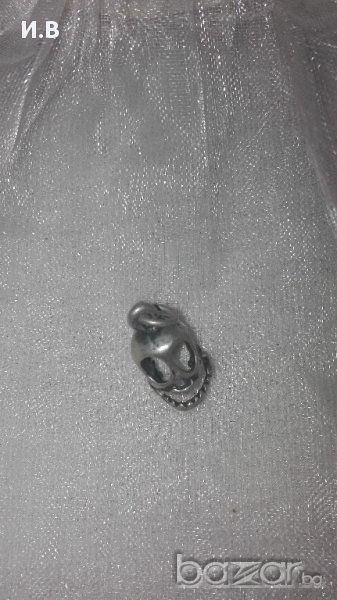 Сребърна висулка череп, снимка 1