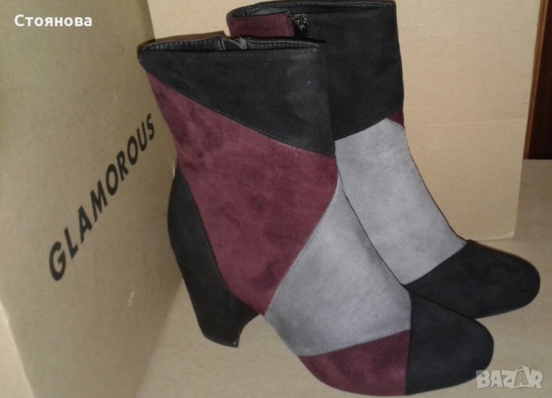 Дамски боти естествен велур "Glamorous" 37 номер, снимка 1