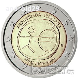 2 Евро монети (възпоменателни) емитирани 2009г (10г. на Икономически и Паричен съюз), снимка 14 - Нумизматика и бонистика - 15990617