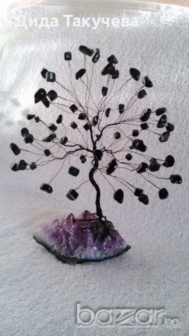 Кристални дръвчета изцяло от естествени камъни.Дървото на живота и любовта., снимка 15 - Декорация за дома - 19828944