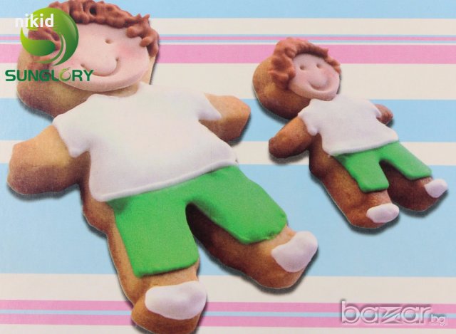 малко момченце момче 3 бр пластмасови резци резец форма за тесто сладки бисквитки фондан, снимка 2 - Форми - 18219334