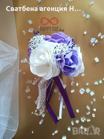 Сватбен букет за хвърляне / шаферски букет Краси, снимка 4 - Сватбени аксесоари - 21502632