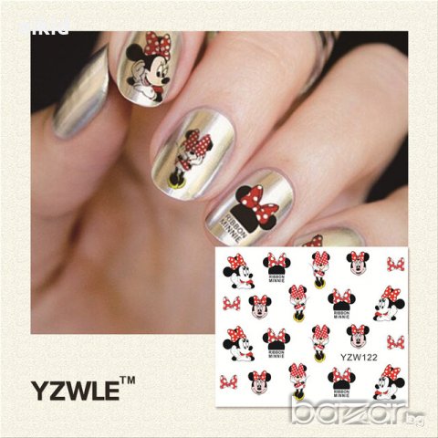 YZW 122 Мини Маус панделка ваденки водни стикери слайдери за нокти маникюр