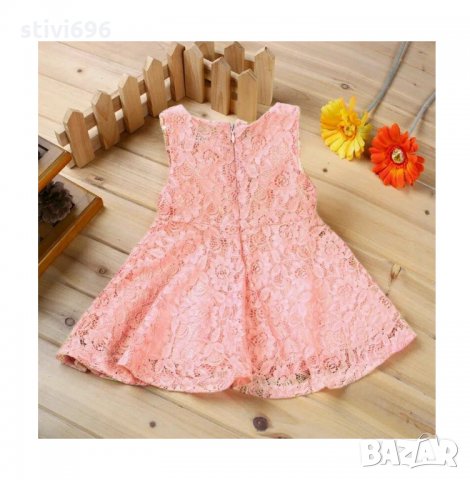 Детска рокля/ дантела роза /  18-24 месеца розово НОВО. , снимка 2 - Бебешки рокли - 24001811