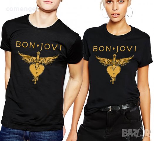 НОВО! Мъжки и дамски тениски ROCK BON JOVI / БОН ДЖОУВИ! Създай модел по Твой дизайн!, снимка 1 - Тениски - 26064927