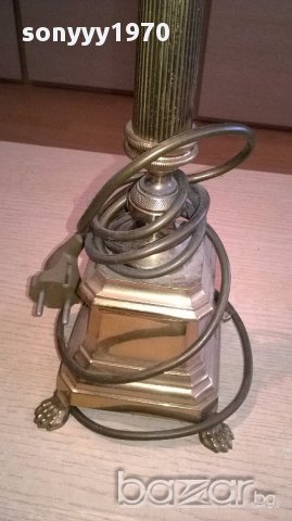 Масивна ретро лампа за две крушки-месинг 80х35см-внос швеицария, снимка 10 - Антикварни и старинни предмети - 17796479