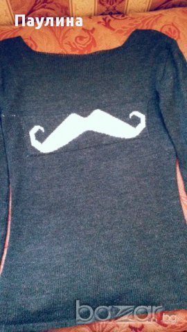 Блуза с бели мустаци, снимка 2 - Блузи с дълъг ръкав и пуловери - 10889466