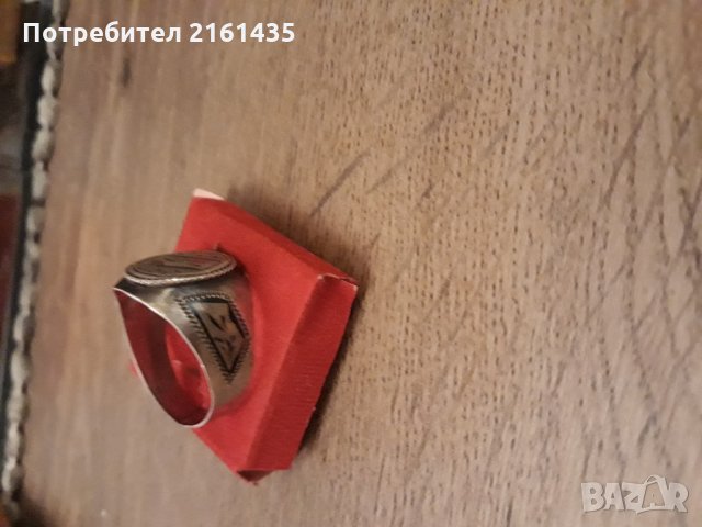 Руски сребърен пръстен с ниело, снимка 2 - Пръстени - 23864248
