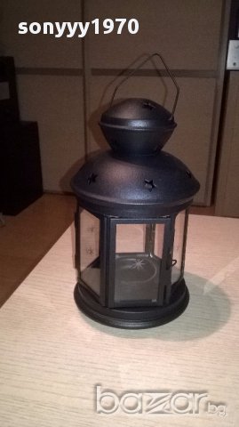 Фенер-метален с стъкла 21х12см, снимка 6 - Антикварни и старинни предмети - 17810497