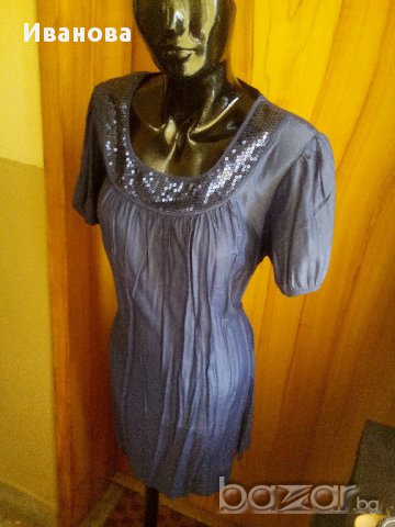 Тъмно лилава рокля с пайети Л, снимка 3 - Рокли - 15705930