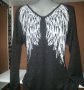 Дамска сива блуза с криле на нея и синджирчета-размер-Л-ХЛ, снимка 3