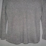 Кокетна еластична сребърна блуза "Fendi"® / голям размер, снимка 9 - Блузи с дълъг ръкав и пуловери - 15921690