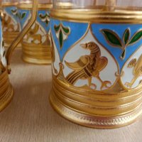 руски стакани подстакани с емайл , снимка 6 - Антикварни и старинни предмети - 25175578