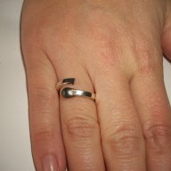 сребърен  пръстен "кибритена клечка", снимка 2 - Пръстени - 10899011