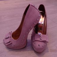 Розови страхотни дамски обувки на високи токчета модел 39 номер, снимка 3 - Други - 12581060