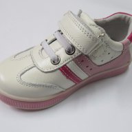 Спортни обувки естествена кожа Чипо бяло/розово, снимка 3 - Детски маратонки - 17523317