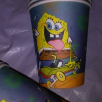 Спондж боб Sponge Bob Спонджбоб SpongeBob 10 бр картонени чаши парти рожден ден, снимка 3 - Чаши - 20551508