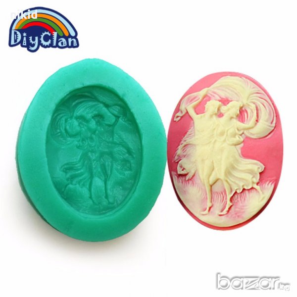 овал двойка с шал в танц силиконов молд форма за украса с фондан и др торта сладки, снимка 1