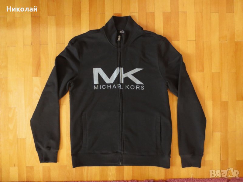 Michael Kors Big MK Logo Full Zip Fleece Sweatshirt Jacket, снимка 1