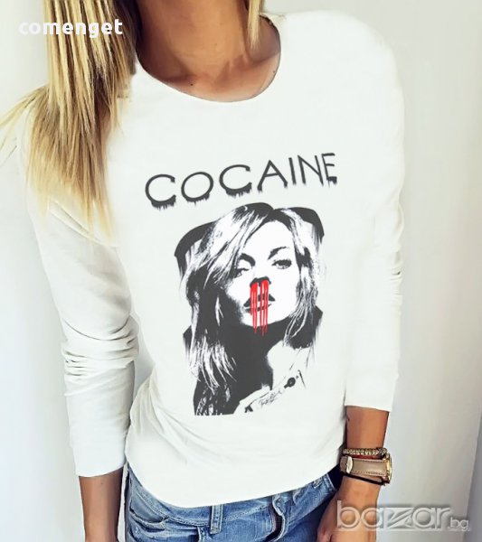 NEW! COCAINE KATE MOSS дамски топ! Бъди различна, поръчай модел с твоя снимка!, снимка 1