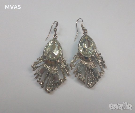 Висящи обеци метал сребърен цвят